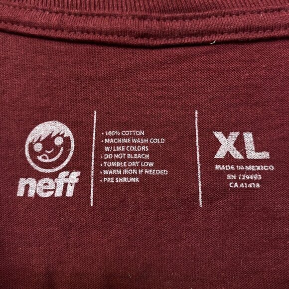 Neff Street Wear Burgundy Tshirt size Extra Large - Picture 4 of 4